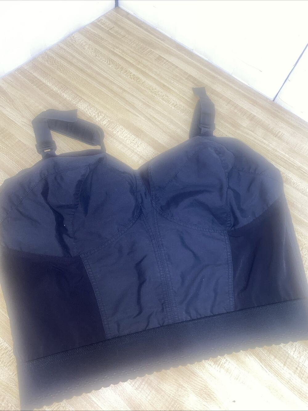 Exquisite Form Longline Bra Size 44DD Black Adjustable Back Closure Wireless